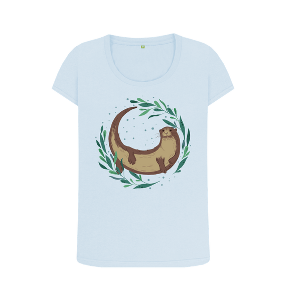 Sky Blue Otter women's t-shirt