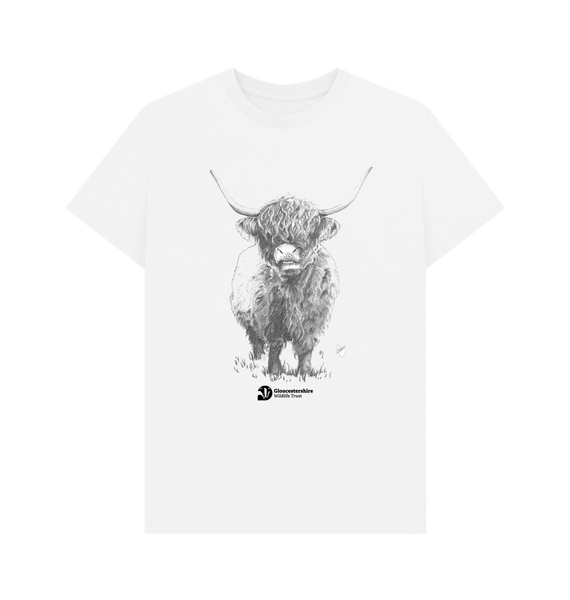 White Highland cow men's t-shirt