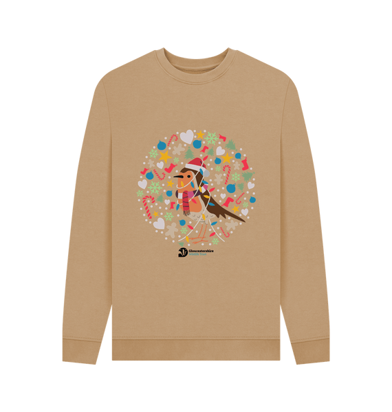 Sand Christmas robin men's sweatshirt