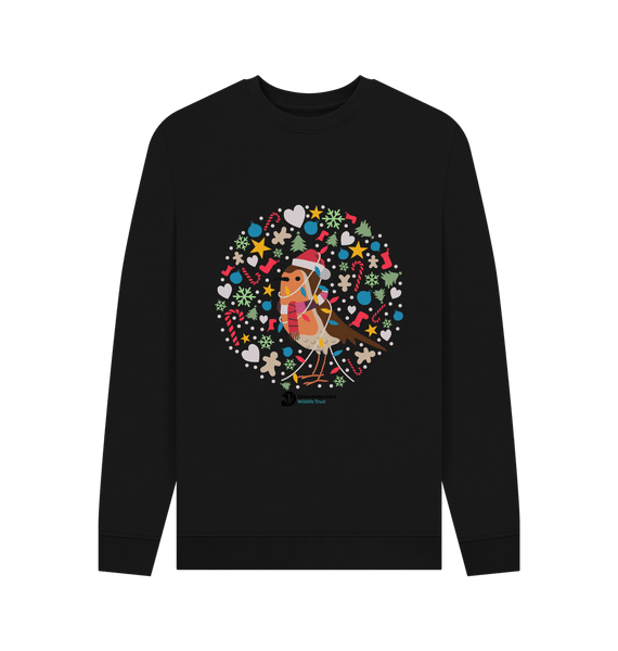 Black Christmas robin men's sweatshirt