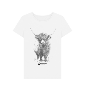 White Highland cow women's t-shirt