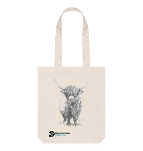 Natural Highland cow tote bag