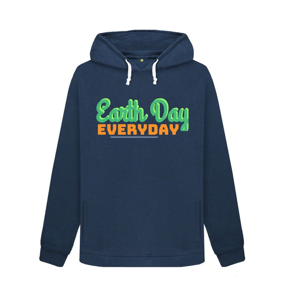 Navy Blue Earth Day female hoodie